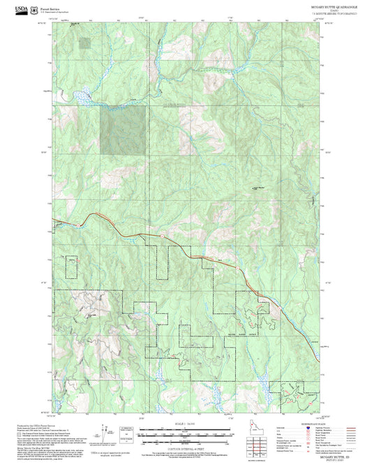 2025 Forest Service Topo Map of McGary Butte Idaho