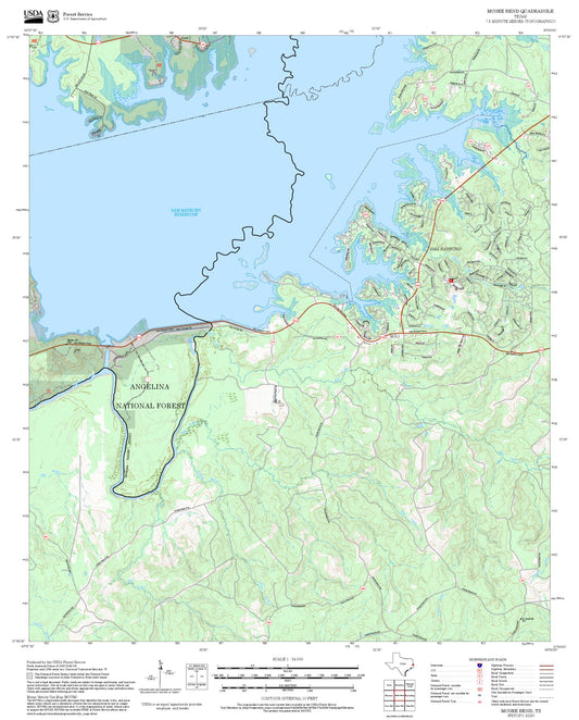 2025 Forest Service Topo Map of McGee Bend Texas