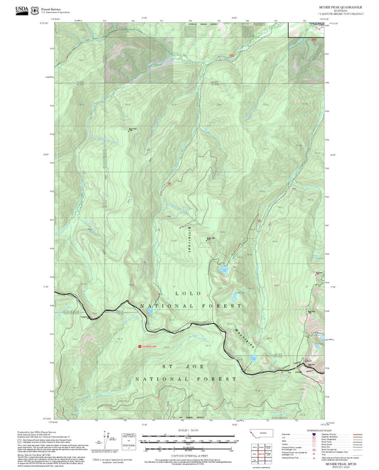 2025 Forest Service Topo Map of McGee Peak Montana