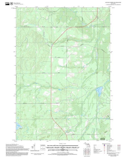 2025 Forest Service Topo Map of McGinn Creek Michigan
