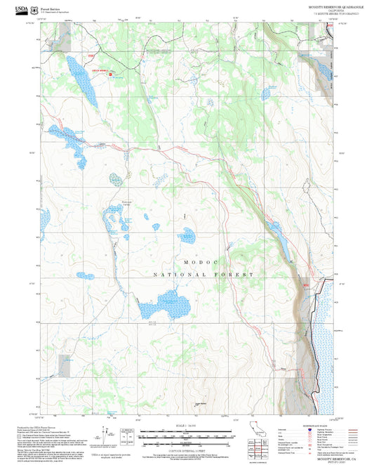 2025 Forest Service Topo Map of McGinty Reservoir California