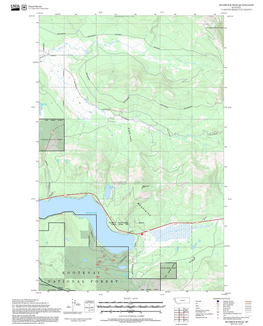 2025 Forest Service Topo Map of McGregor Peak Montana