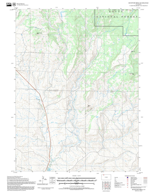 2025 Forest Service Topo Map of McInturf Mesa Colorado