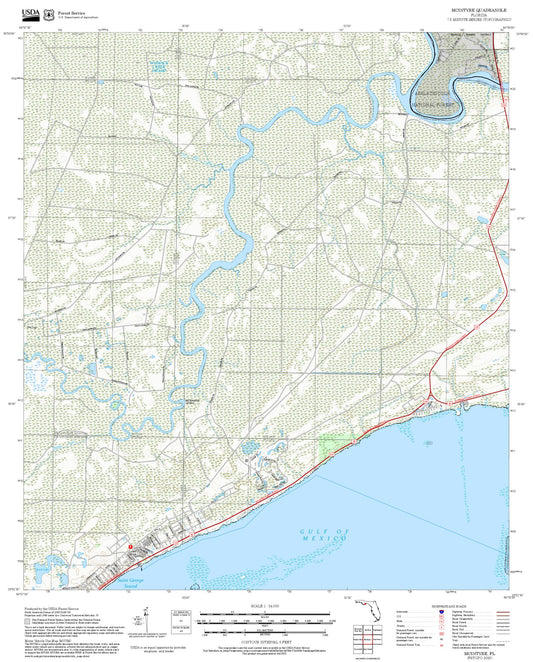 2025 Forest Service Topo Map of McIntyre Florida