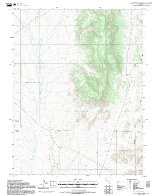 2025 Forest Service Topo Map of McIntyre Summit Nevada