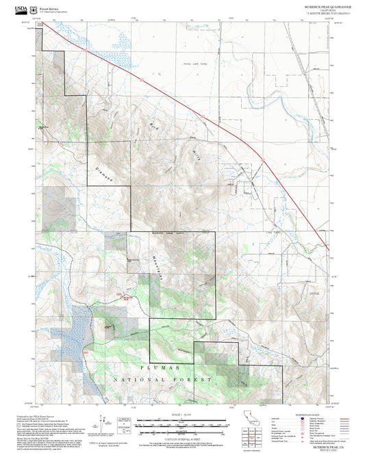 2025 Forest Service Topo Map of McKesick Peak California