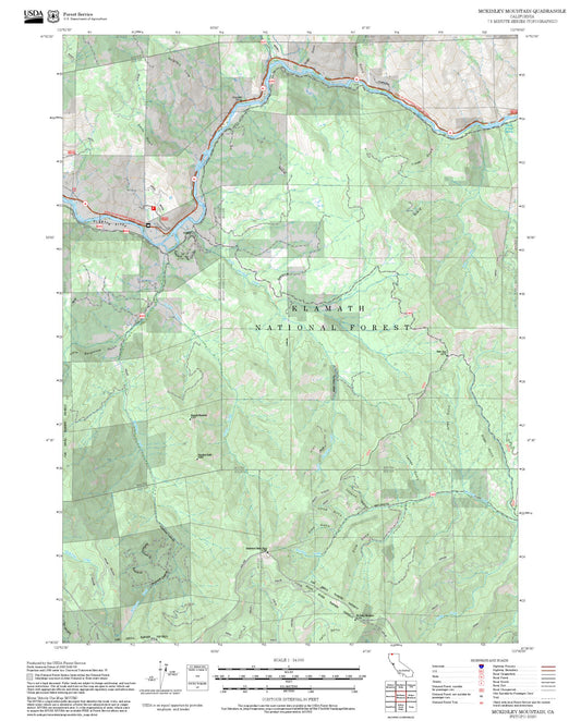 2025 Forest Service Topo Map of McKinley Mountain California