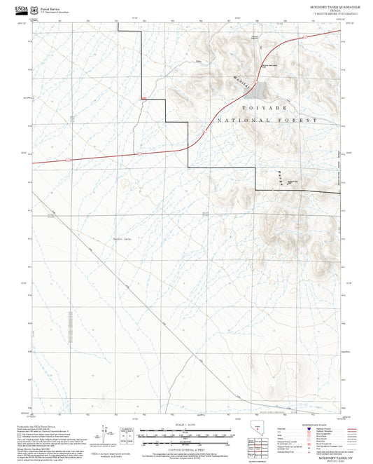 2025 Forest Service Topo Map of McKinney Tanks Nevada