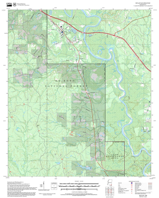 2025 Forest Service Topo Map of McLain Mississippi