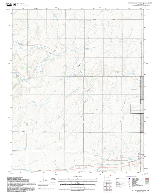 2025 Forest Service Topo Map of McLaughlin Bridge New Mexico