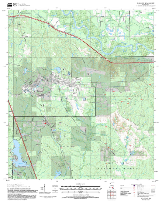 2025 Forest Service Topo Map of McLaurin Mississippi