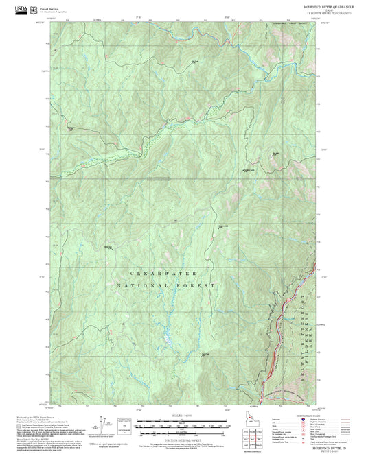 2025 Forest Service Topo Map of McLendon Butte Idaho