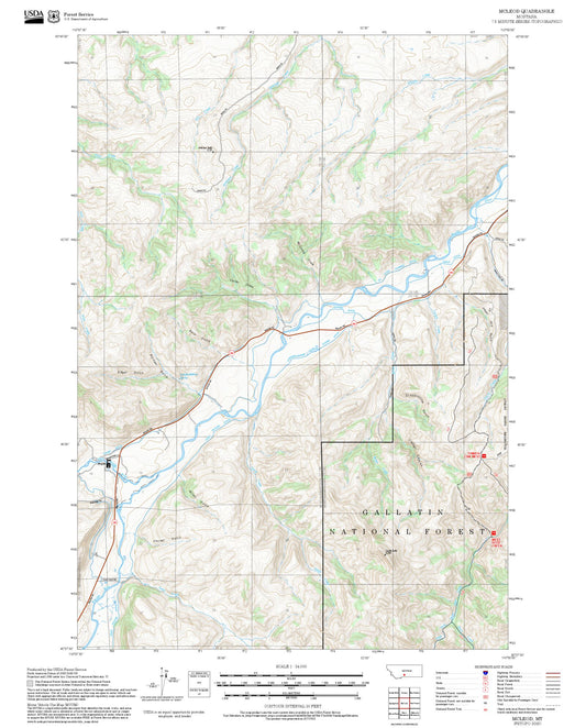 2025 Forest Service Topo Map of McLeod Montana