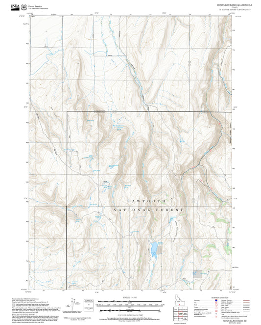 2025 Forest Service Topo Map of McMullen Basin Idaho
