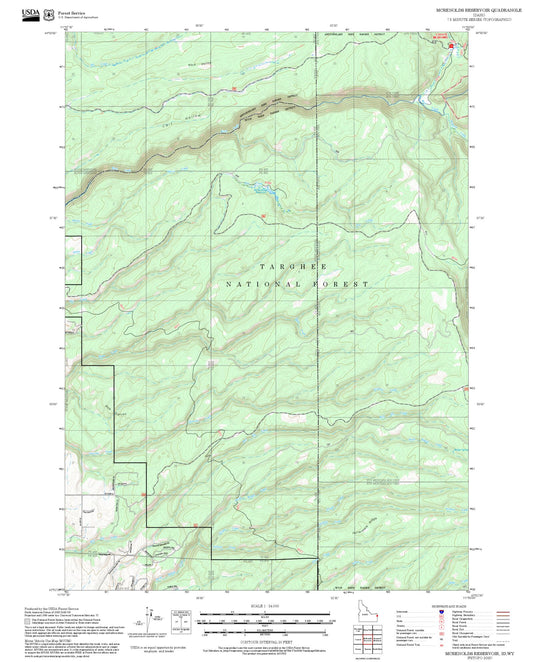2025 Forest Service Topo Map of McRenolds Reservoir Idaho