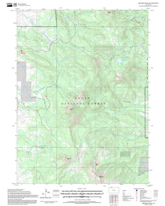 2025 Forest Service Topo Map of Meaden Peak Colorado
