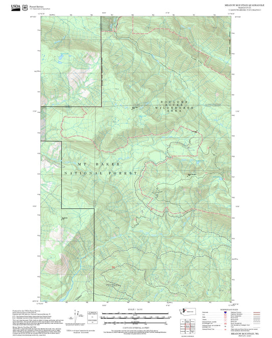 2025 Forest Service Topo Map of Meadow Mountain Washington