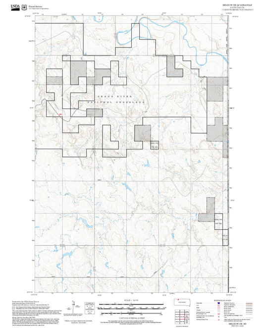 2025 Forest Service Topo Map of Meadow NE South Dakota