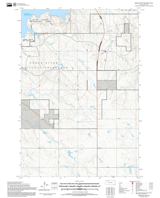 2025 Forest Service Topo Map of Meadow NW South Dakota