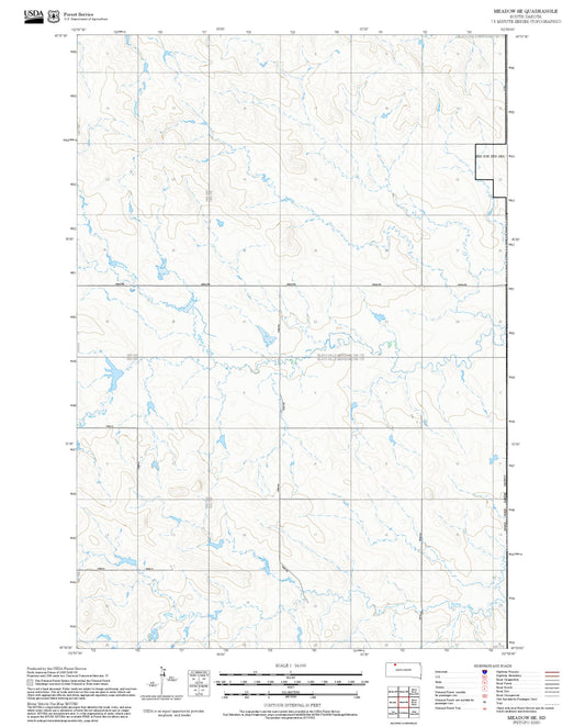 2025 Forest Service Topo Map of Meadow SE South Dakota