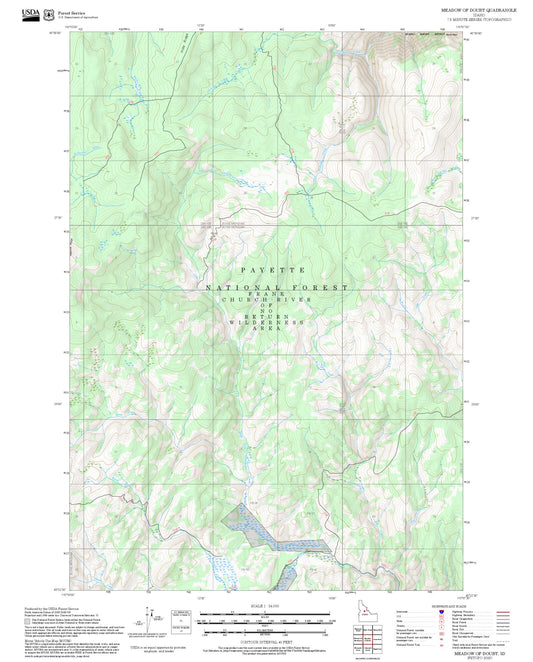 2025 Forest Service Topo Map of Meadow of Doubt Idaho