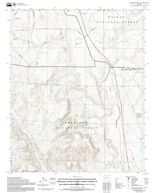 2025 Forest Service Topo Map of Meath Spring Arizona