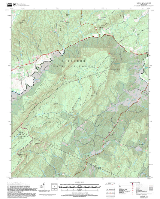 2025 Forest Service Topo Map of Mecca Tennessee