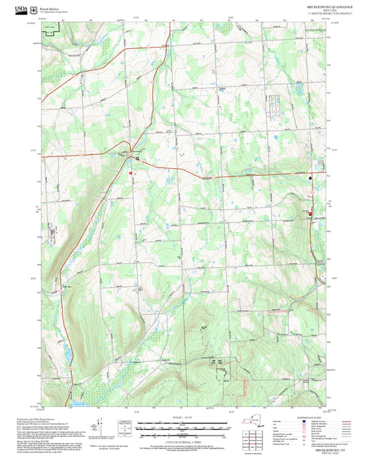 2025 Forest Service Topo Map of Mecklenburg New York