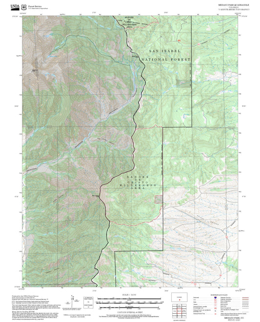 2025 Forest Service Topo Map of Medano Pass Colorado