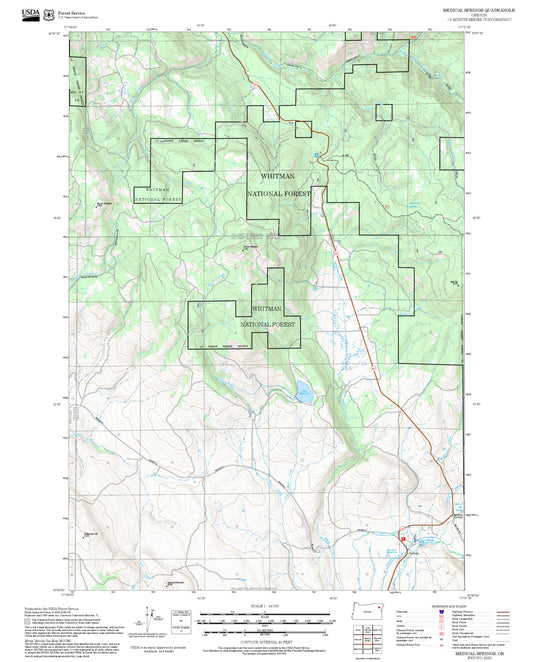 2025 Forest Service Topo Map of Medical Springs Oregon