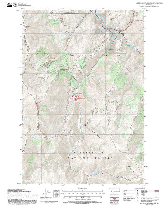 2025 Forest Service Topo Map of Medicine Hot Springs Montana