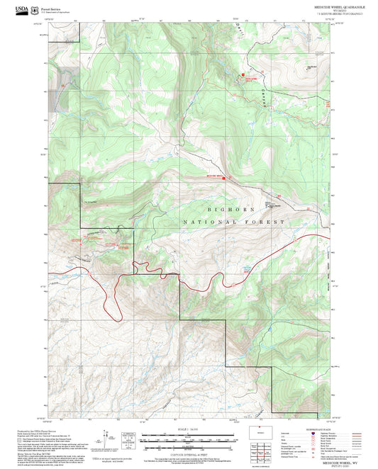 2025 Forest Service Topo Map of Medicine Wheel Wyoming