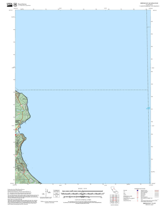 2025 Forest Service Topo Map of Meeks Bay California