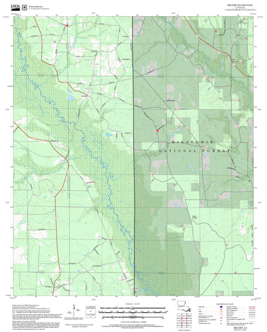 2025 Forest Service Topo Map of Melder Louisiana