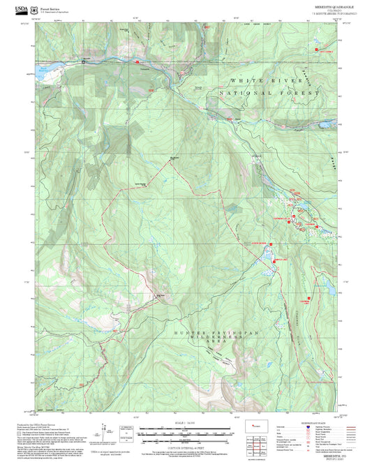 2025 Forest Service Topo Map of Meredith Colorado