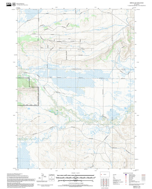 2025 Forest Service Topo Map of Merna Wyoming