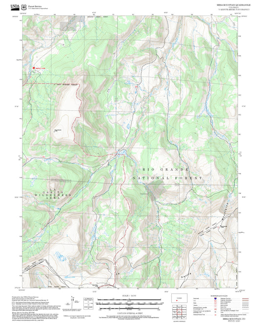 2025 Forest Service Topo Map of Mesa Mountain Colorado