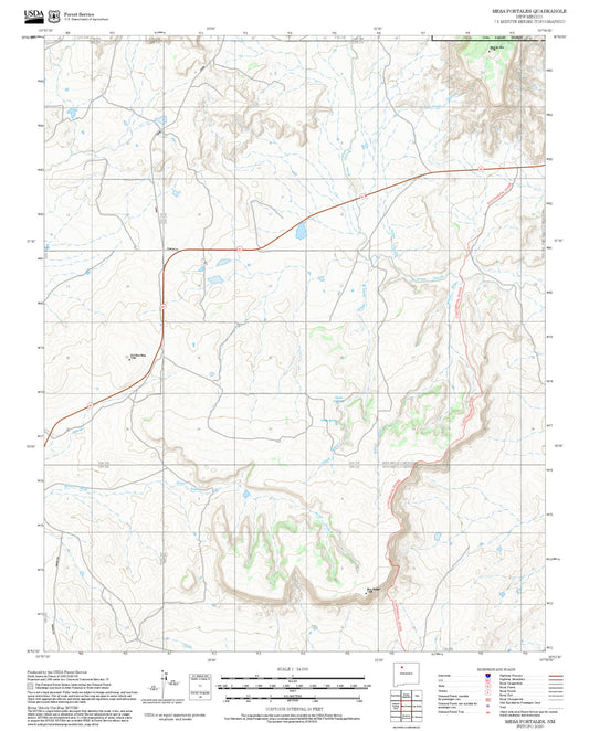 2025 Forest Service Topo Map of Mesa Portales New Mexico