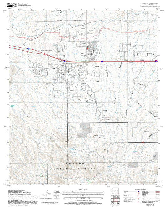 2025 Forest Service Topo Map of Mescal Arizona