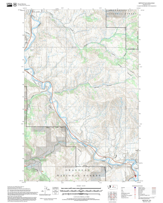 2025 Forest Service Topo Map of Methow Washington