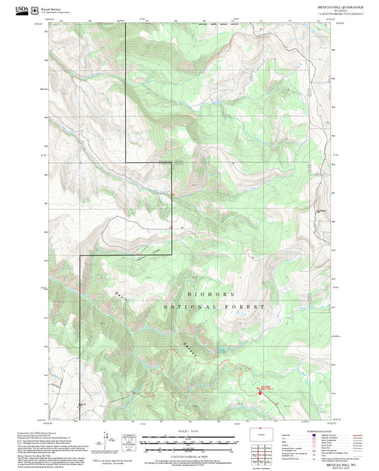 2025 Forest Service Topo Map of Mexican Hill Wyoming