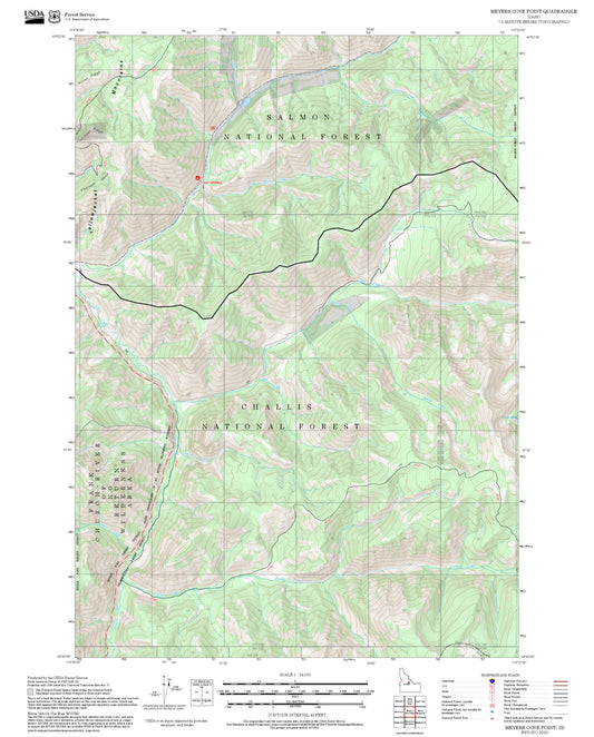 2025 Forest Service Topo Map of Meyers Cove Point Idaho