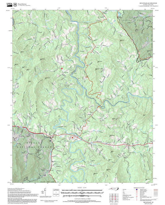 2025 Forest Service Topo Map of Micaville North Carolina