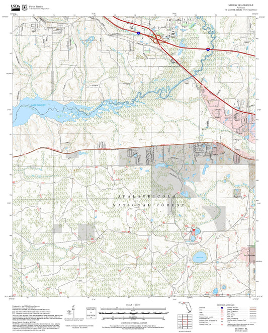 2025 Forest Service Topo Map of Midway Florida