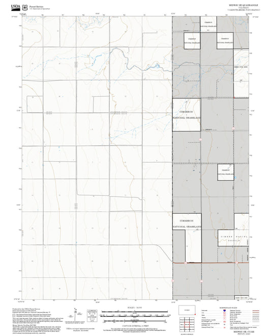2025 Forest Service Topo Map of Midway NE Colorado