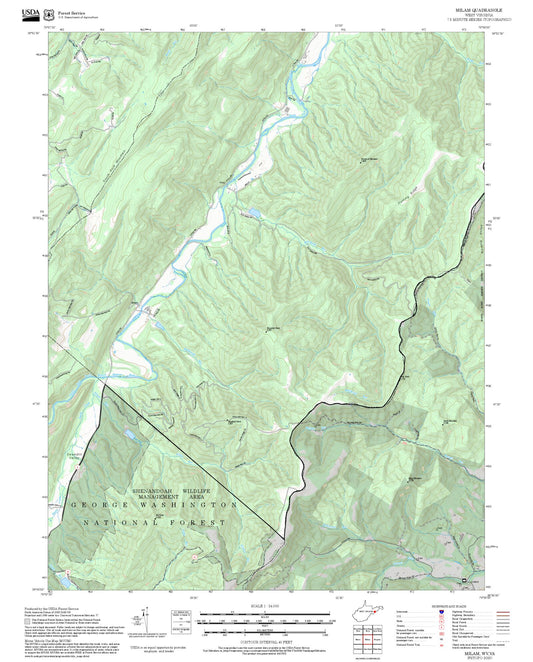 2025 Forest Service Topo Map of Milam West Virginia