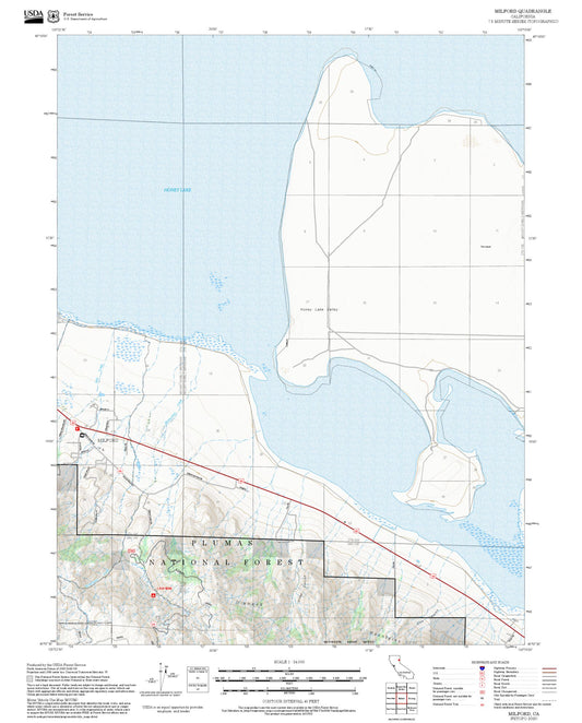 2025 Forest Service Topo Map of Milford California