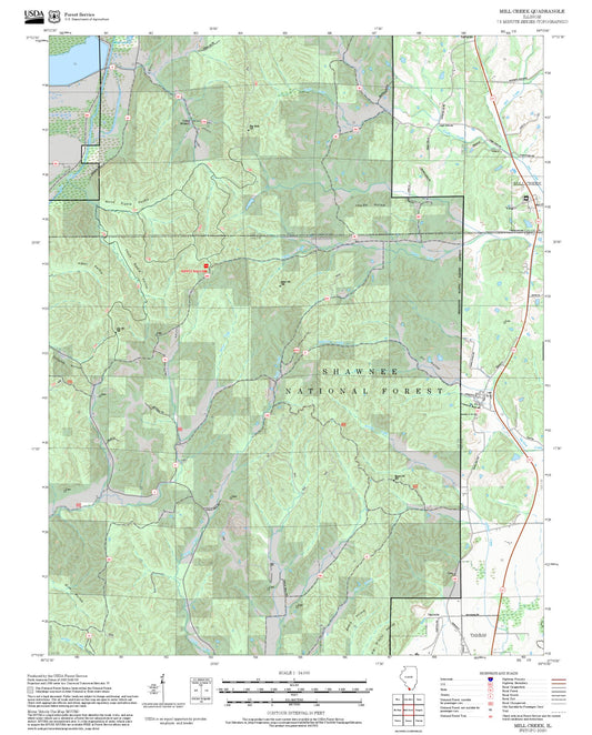 2025 Forest Service Topo Map of Mill Creek Illinois