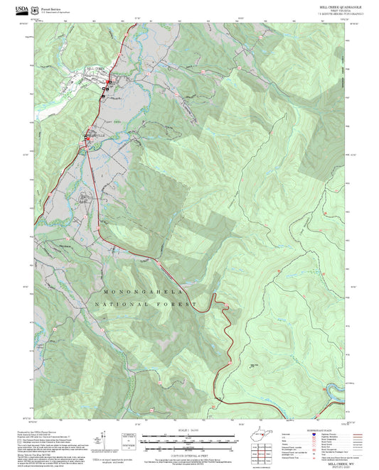 2025 Forest Service Topo Map of Mill Creek West Virginia