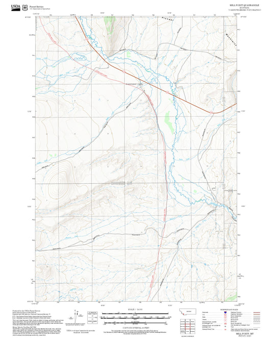 2025 Forest Service Topo Map of Mill Point Montana